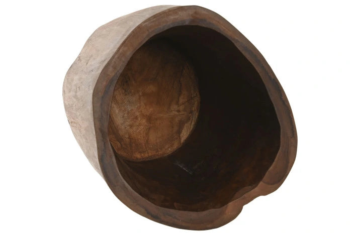 Vaso em madeira Teca tronco