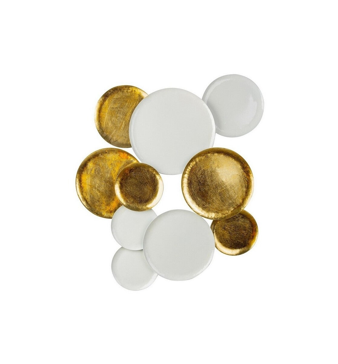 Decoração parede Círculos branco e dourado