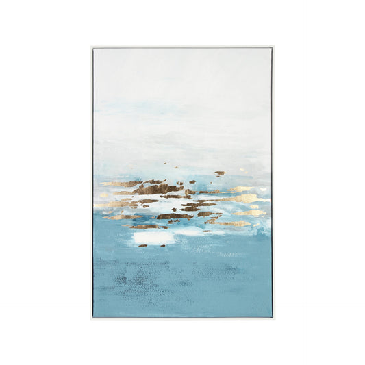 Quadro Sea azul e dourado II 122x82 cm