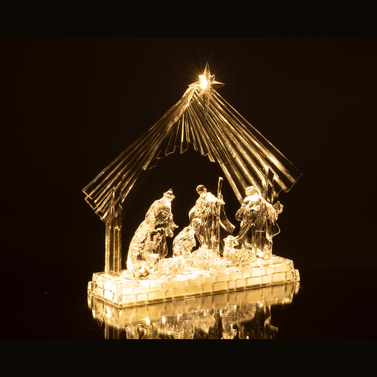 Presépio Silky 8 Figuras com LEDs acrílico 28,5cm