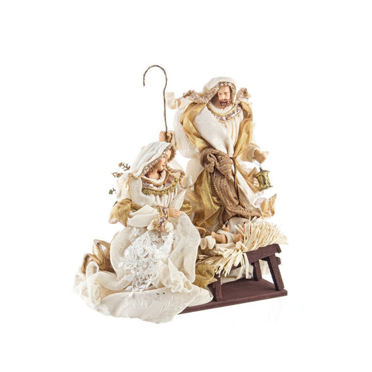 Sagrada família em bege e dourado