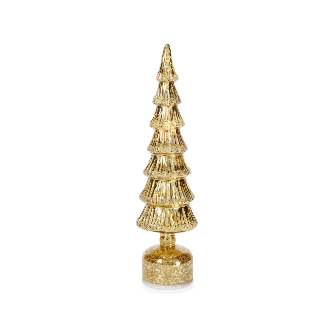 Árvore de Natal dourada rotativa com luz