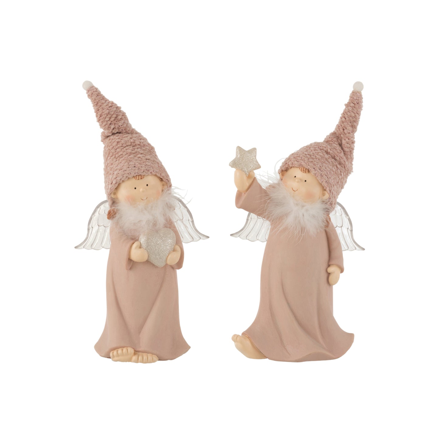 Anjo rosa em resina com luz