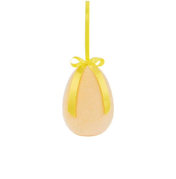 Ovo Decorativo veludo amarelo 20cm