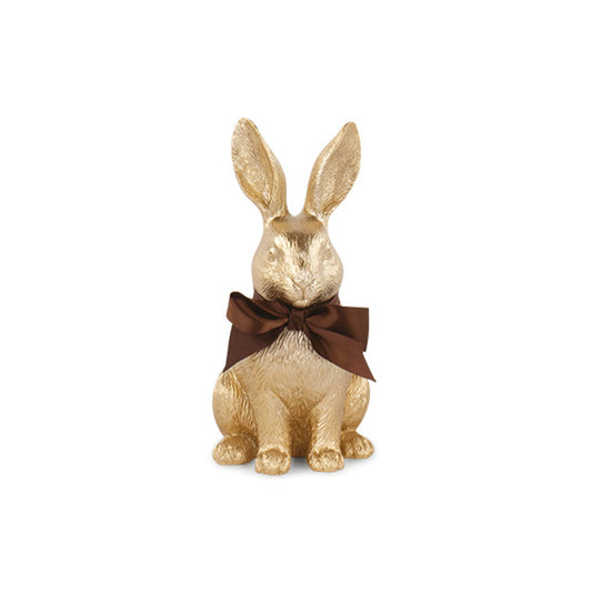 Coelhinho decorativo dourado 15cm