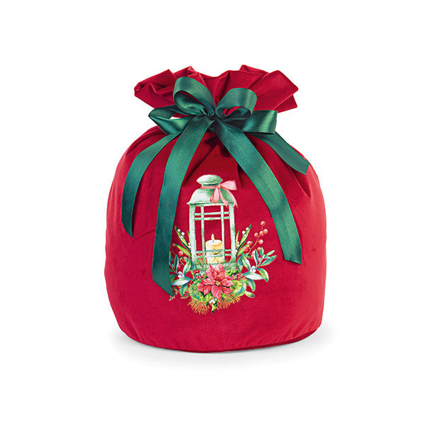 Saco Decorativo em Veludo Vermelho