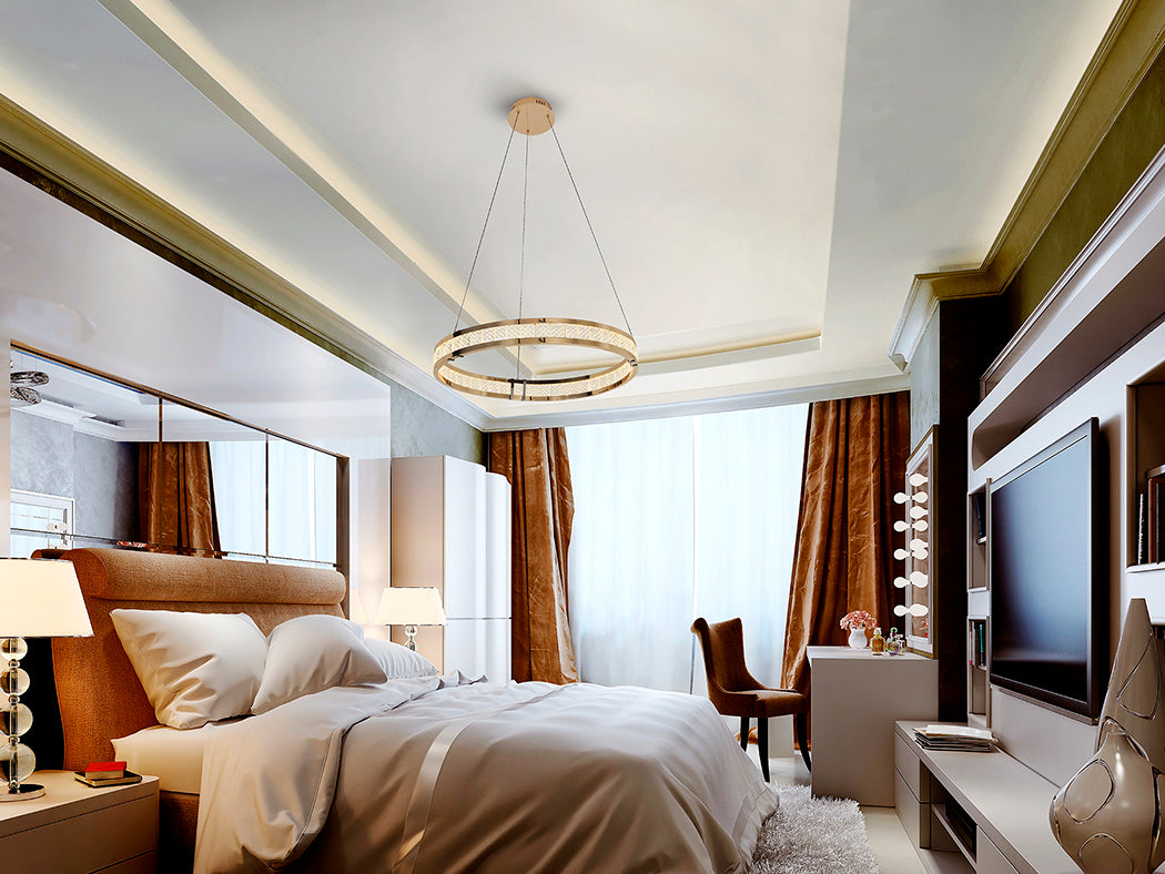 Candeeiro teto Lorian dourado ø60cm