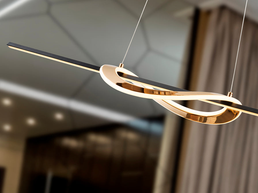 Candeeiro teto Enora preto dourado