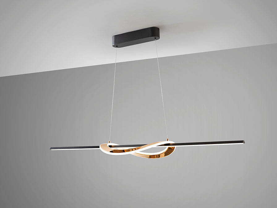 Candeeiro teto Enora preto dourado