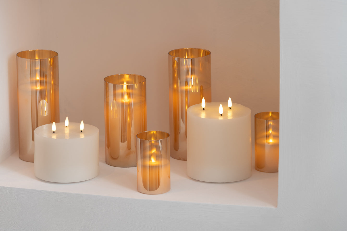 Vela LED 3 Chamas Branca