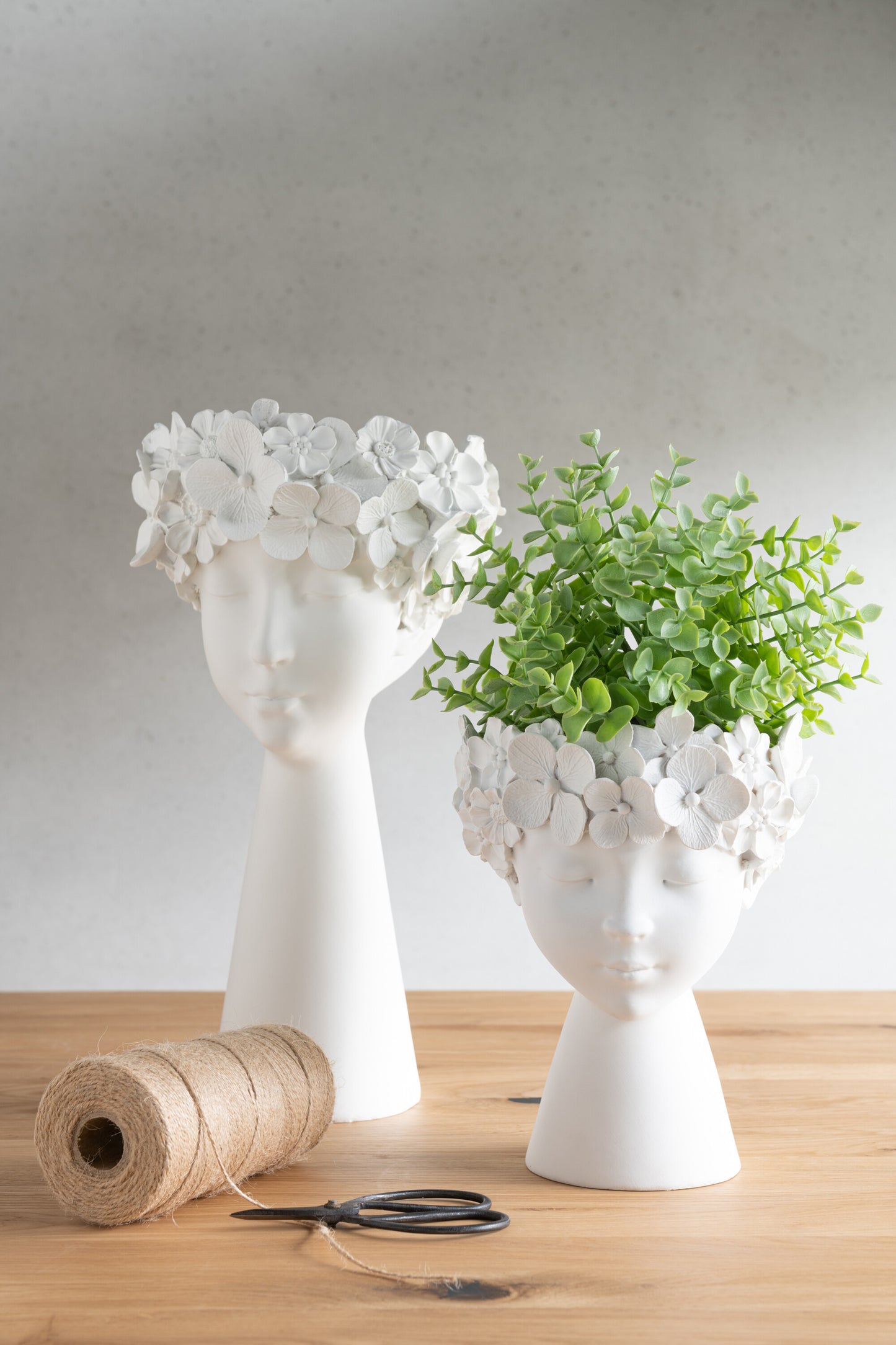 Vaso Rosto de Flores Branco