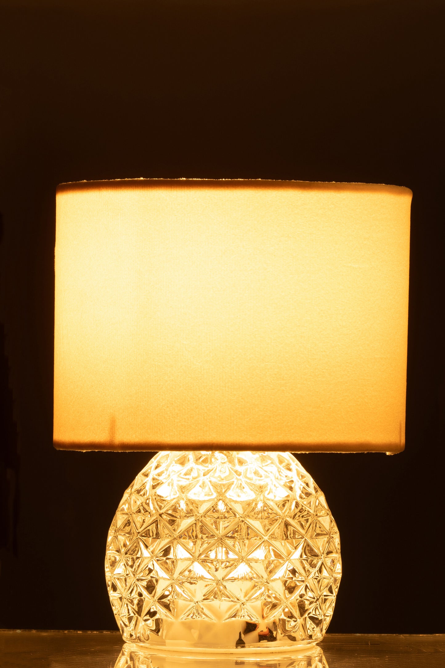 Candeeiro de Mesa a pilhas em vidro transparente