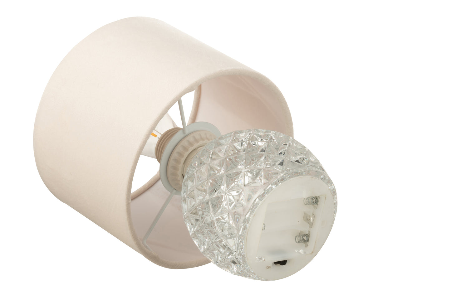 Candeeiro de Mesa a pilhas em vidro transparente