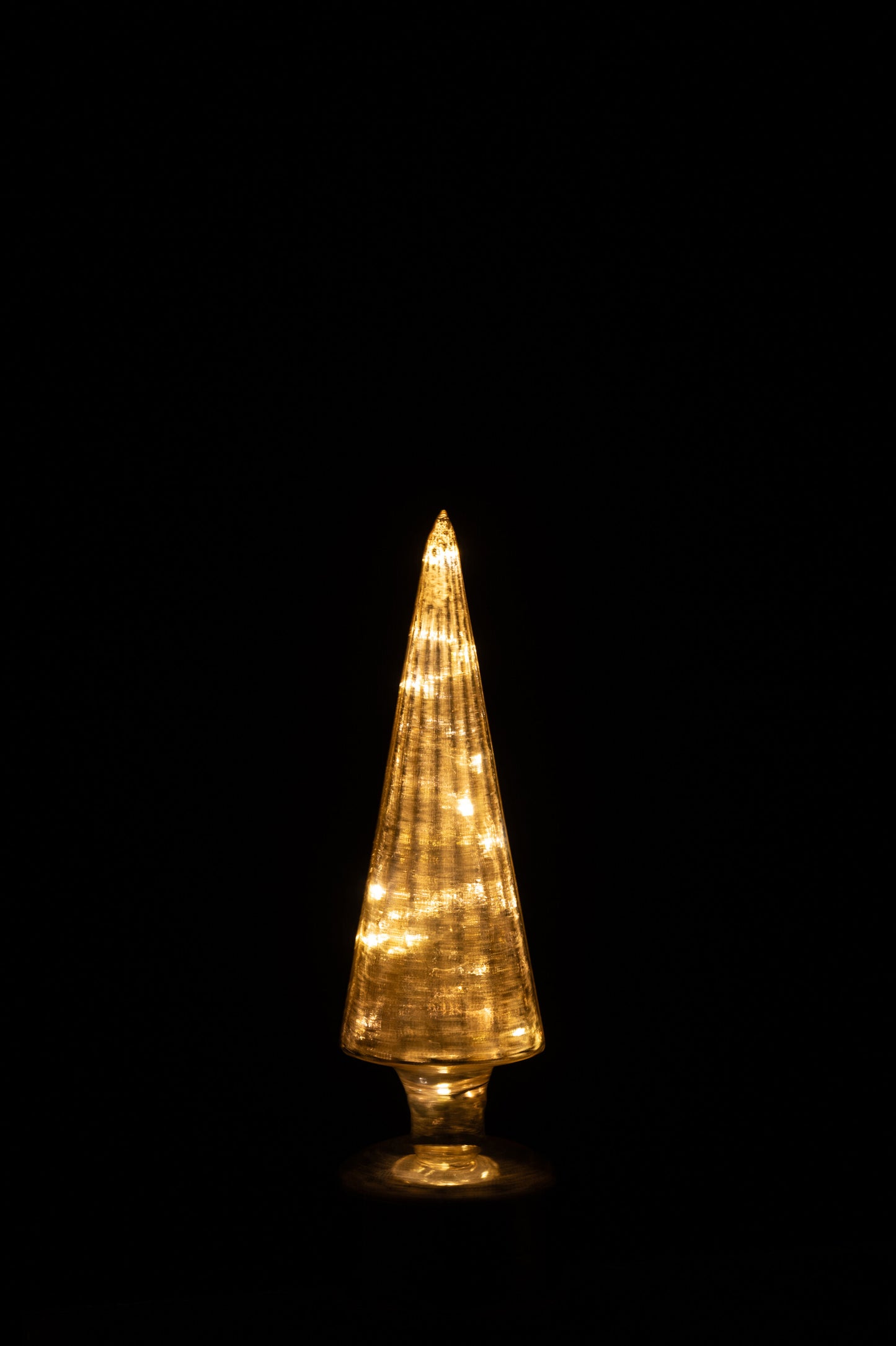 Árvore de Natal LED Giratória em Vidro Dourado Grande