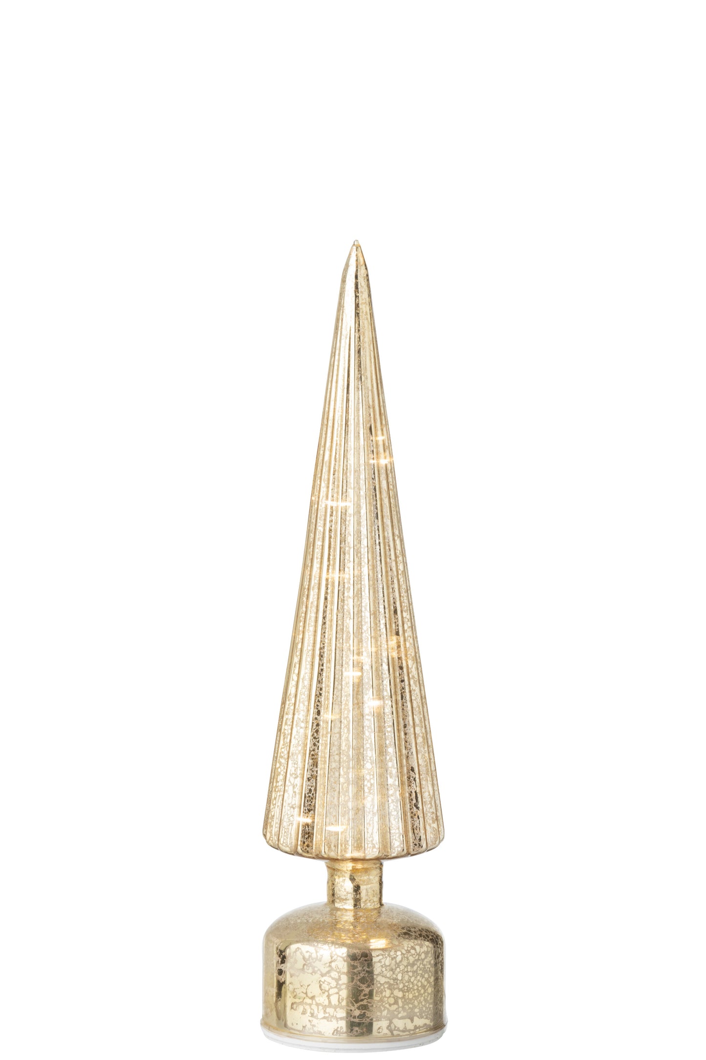 Árvore de Natal LED Giratória em Vidro Dourado