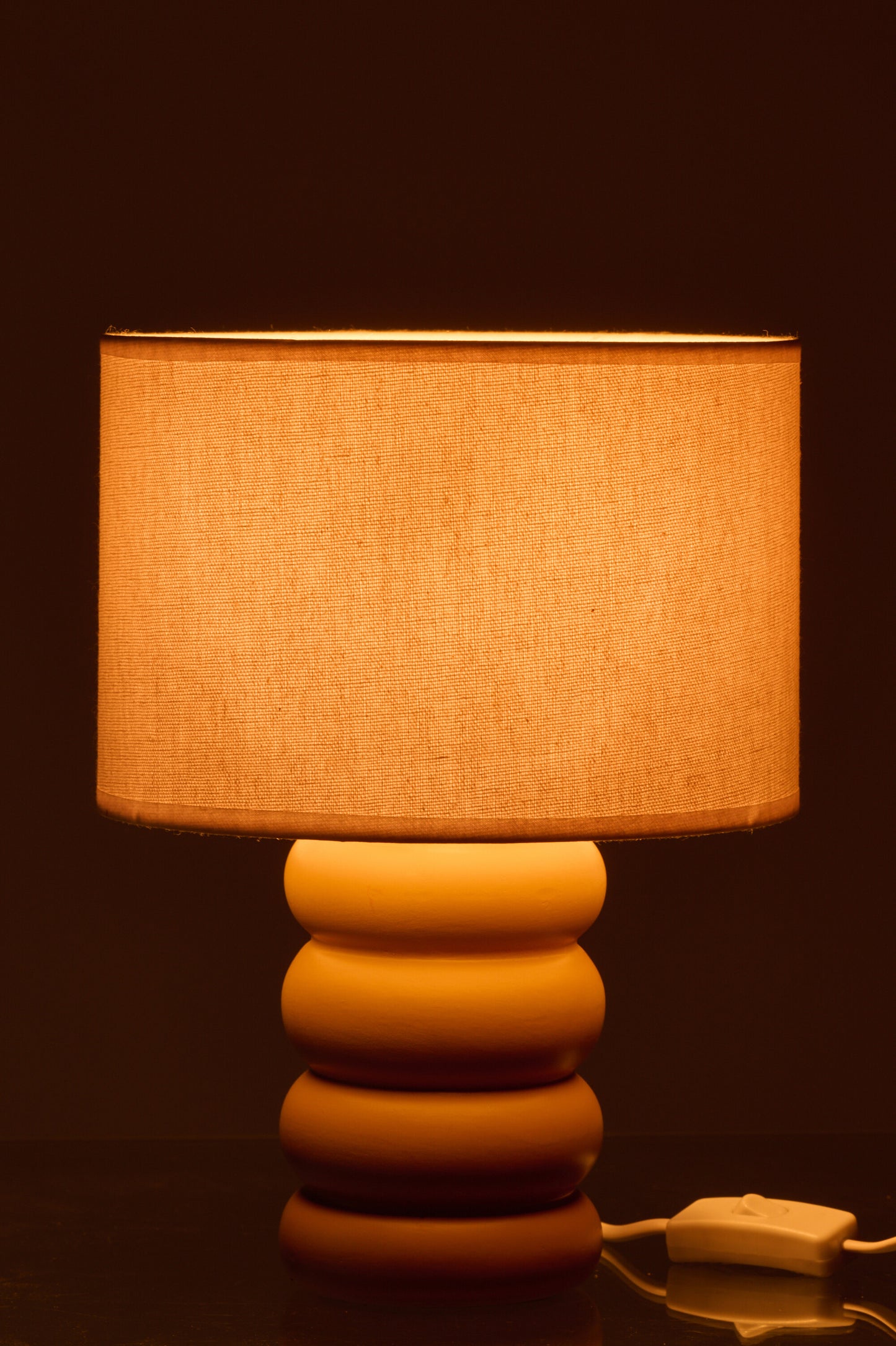 Candeeiro de Mesa Eva Linho Amarelo Ocre