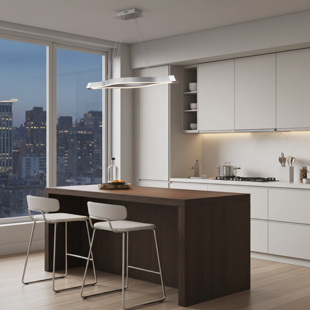 Candeeiro teto Lines prateado