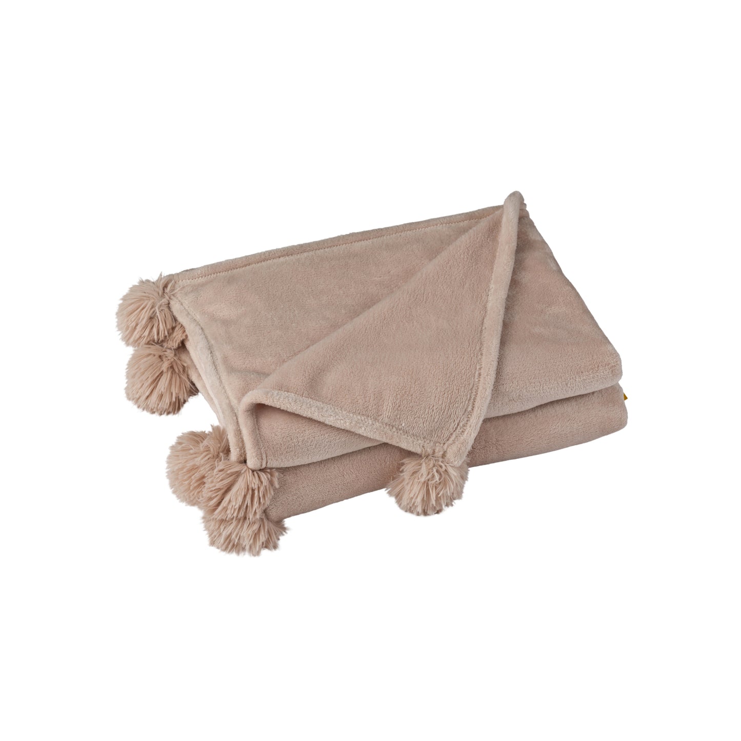 Manta de Pompons bege
