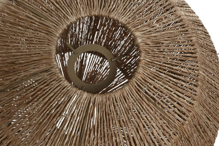 Abajur em Ráfia Natural Redondo