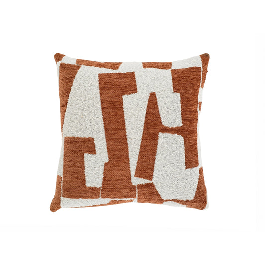 Almofada Abstract em chenille terracota 45x45 cm