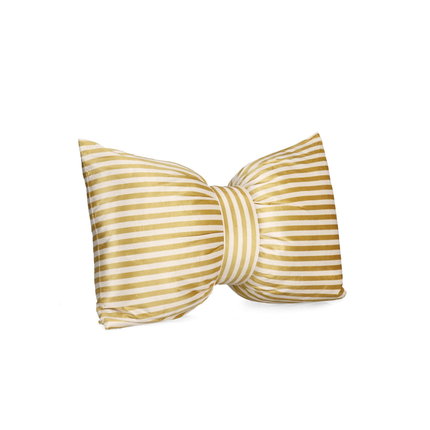 Almofada Athel Laço em veludo dourado riscas 60x40 cm