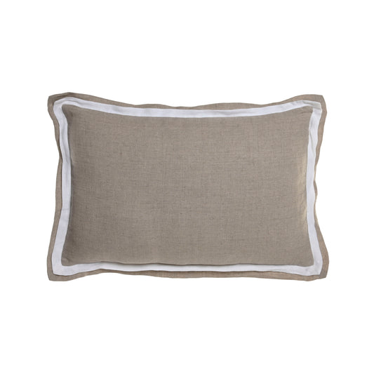 Almofada linho natural e branco 40x60cm