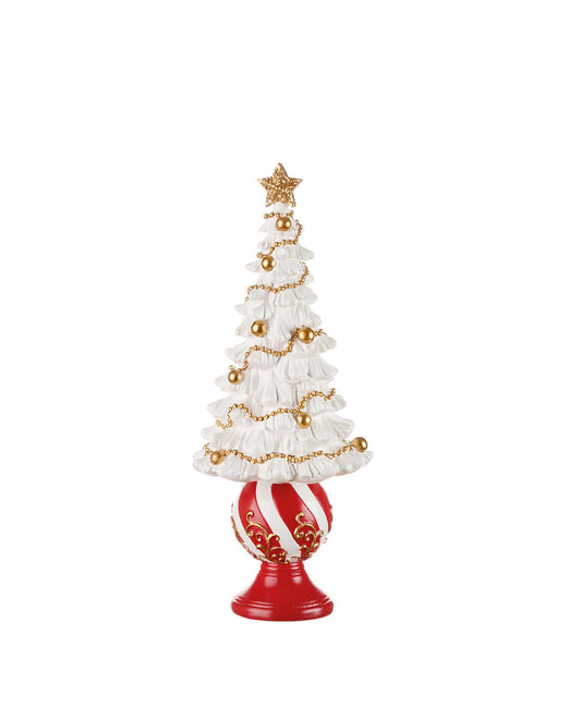 Árvore de Natal "Festa em vermelho" Branca, dourada e vermelho