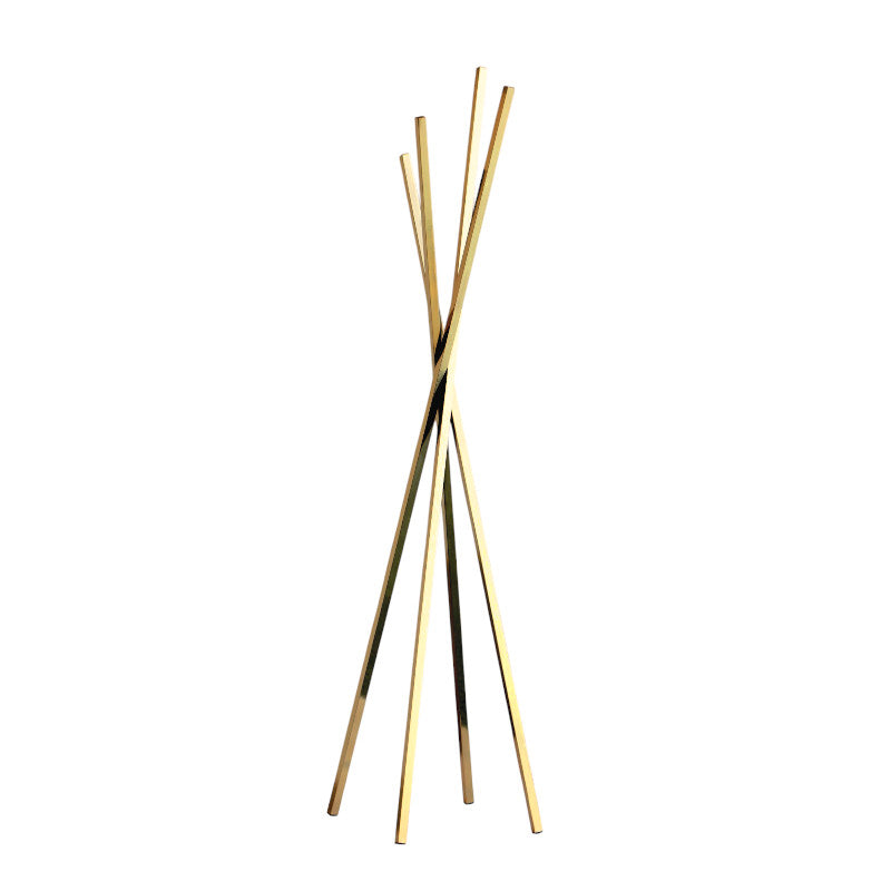 Bengaleiro Simple dourado 167cm em latão polido com 4 tubos quadrados