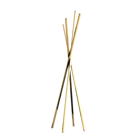 Bengaleiro Simple dourado 167cm em latão polido com 4 tubos quadrados