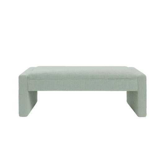 Banco Chelsea chenille verde com arrumação 117cm