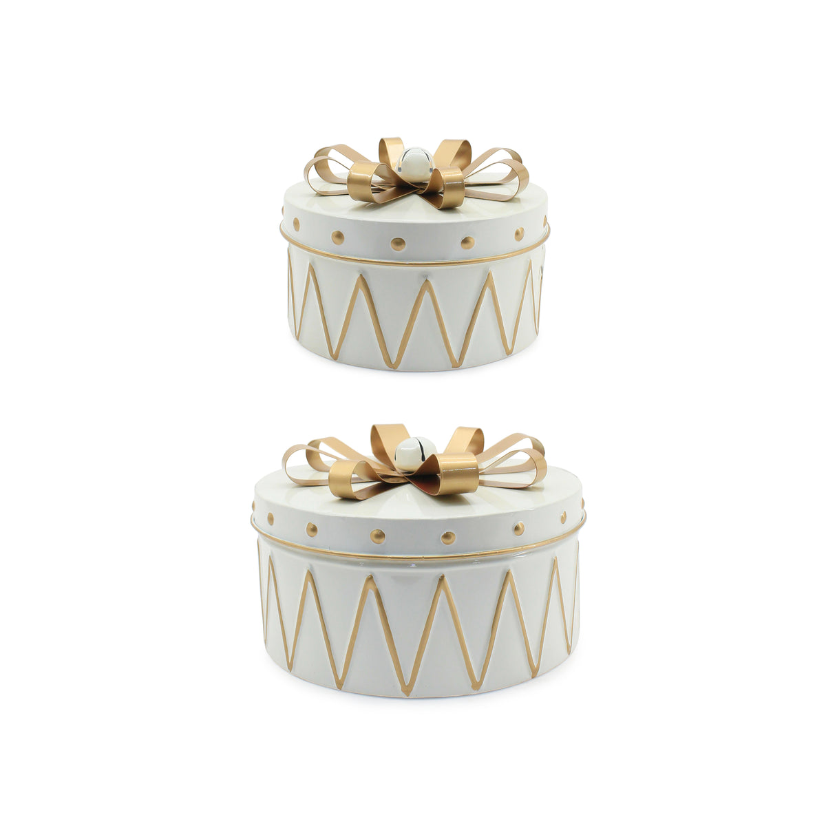 Caixa decorativa presente Conway branco e dourado