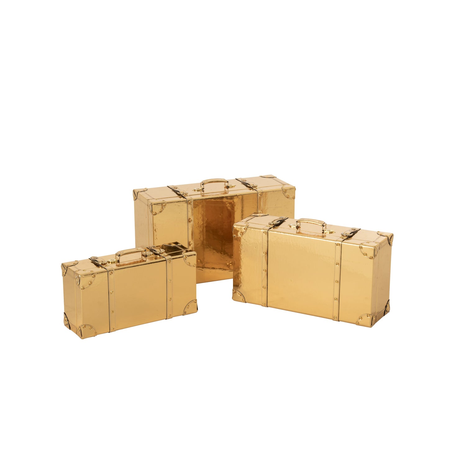 Caixas Mala Vintage em dourado, 3 uni.