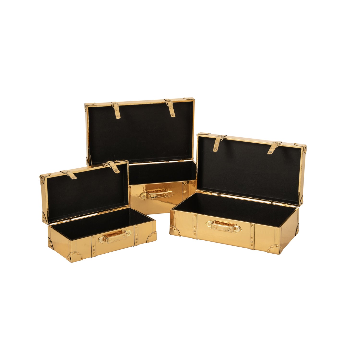 Caixas Mala Vintage em dourado, 3 uni.