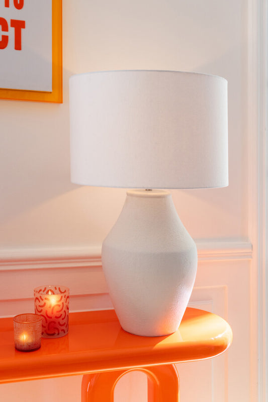 Candeeiro de Mesa Henri cerâmica branco