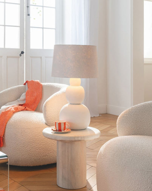 Candeeiro de Mesa Renee cerâmica branco grande