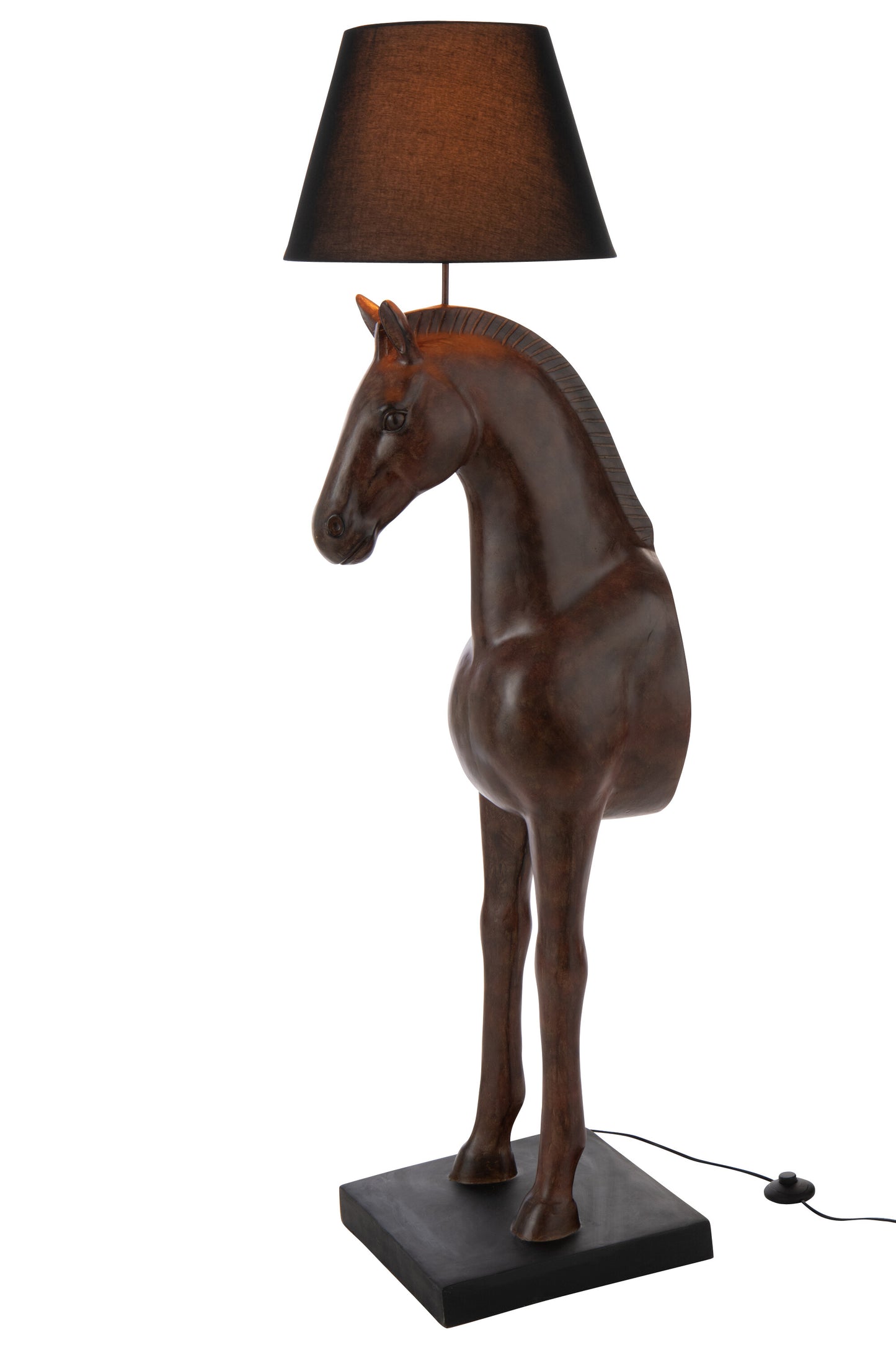 Candeeiro de pé Cavalo castanho escuro