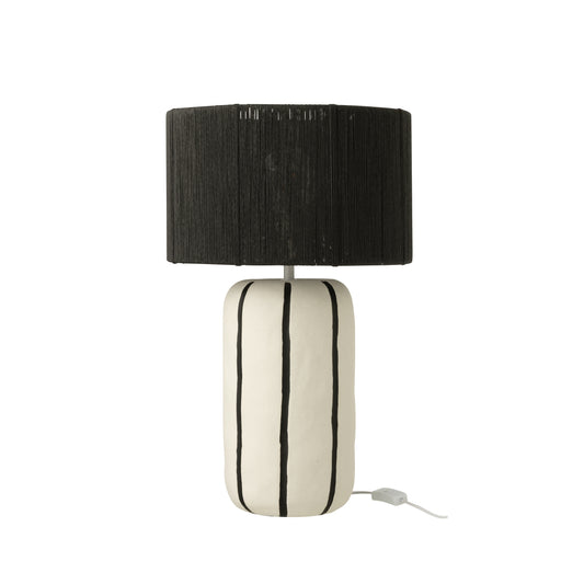 Candeeiro_mesa_riscas_brancas_pretas
