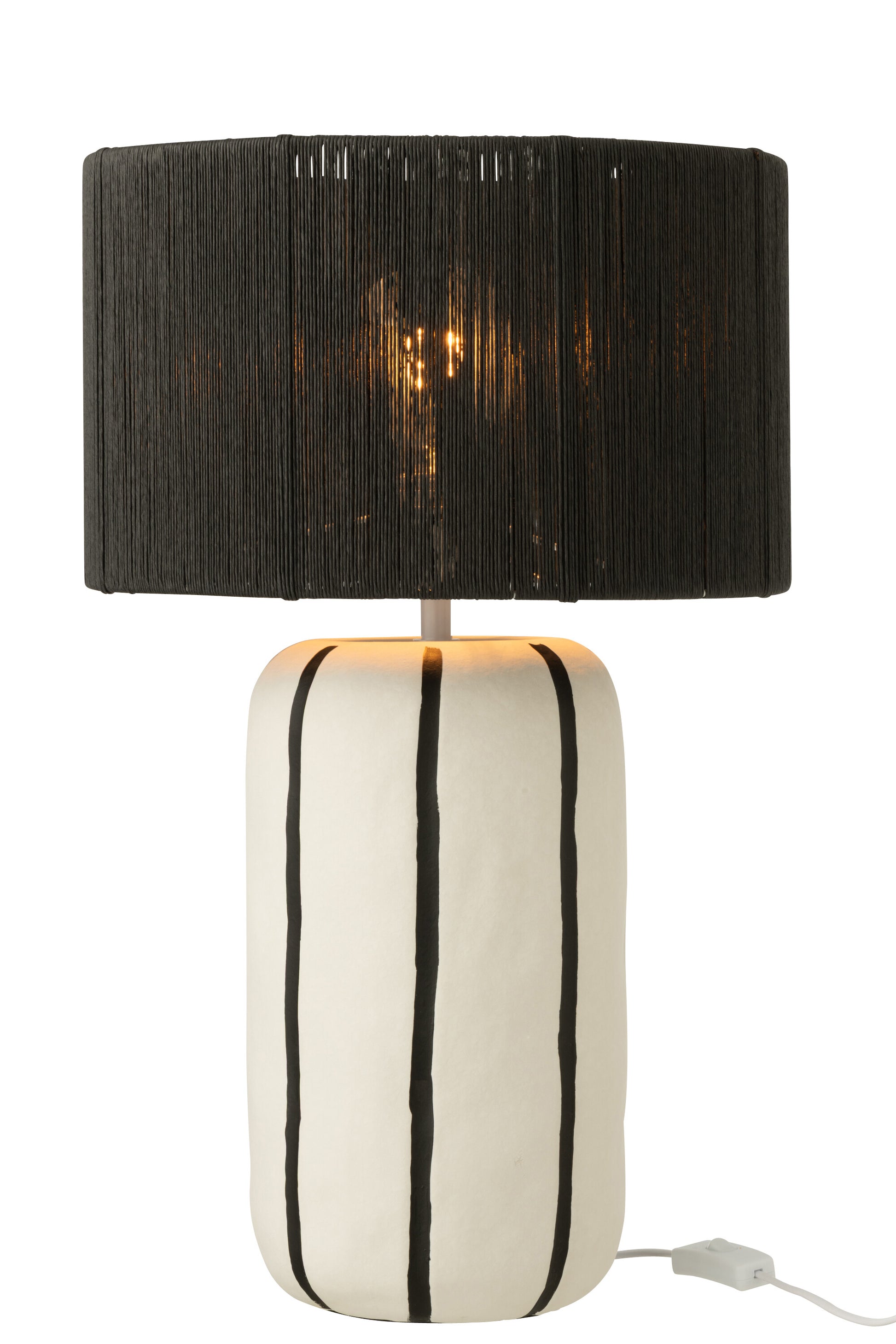 Candeeiro_mesa_riscas_brancas_pretas