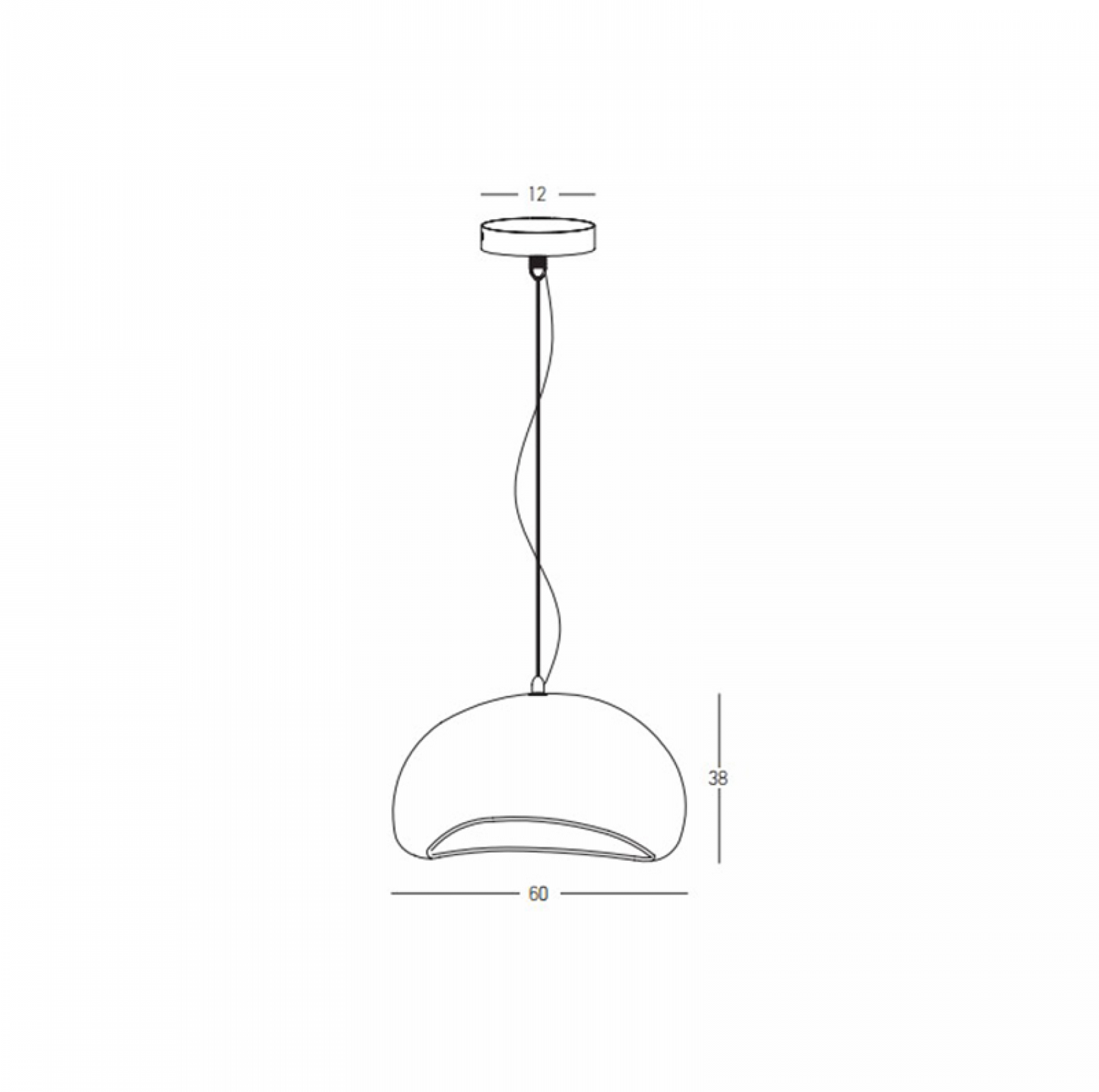 Candeeiro teto Fiberglass 60cm
