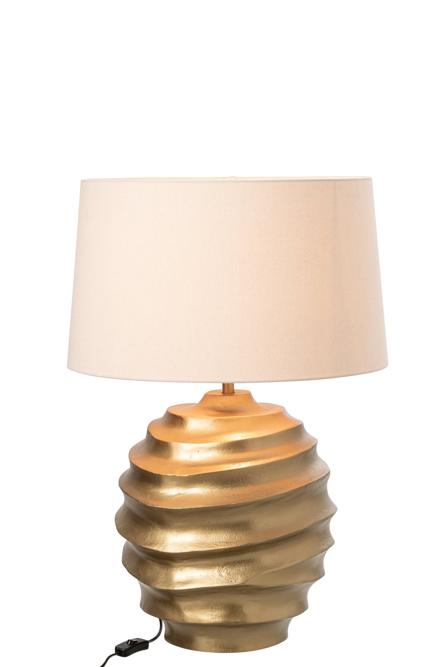Candeeiro de Mesa Boston em dourado c/abajur bege