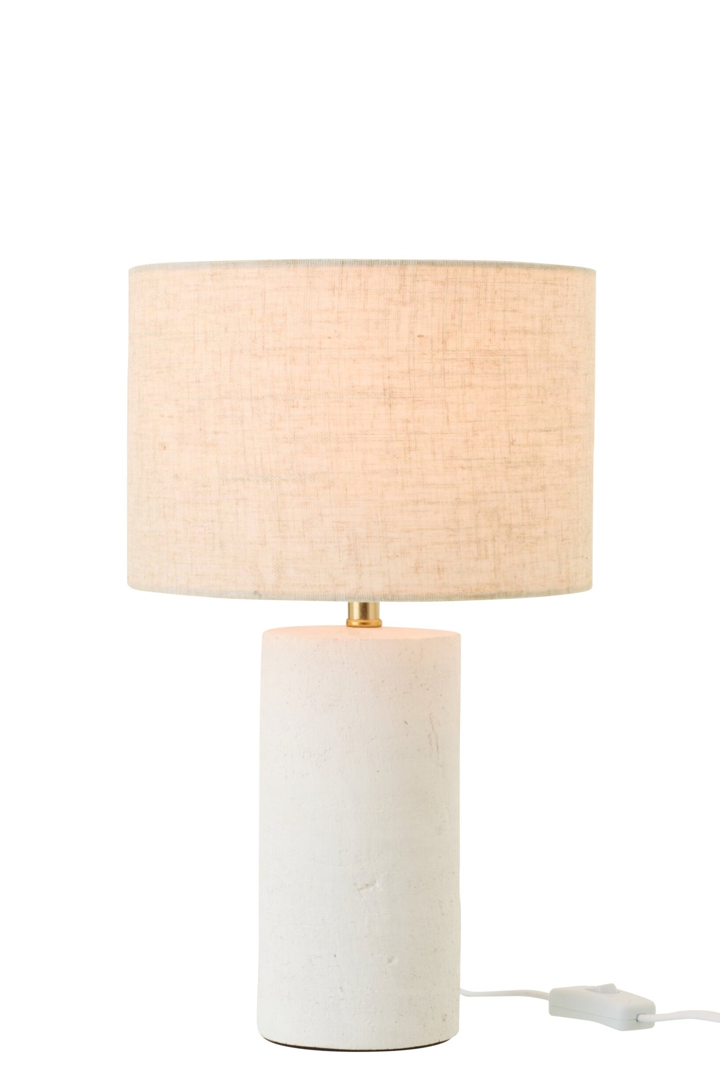 Candeeiro de mesa Pierre branco c/abajur bege