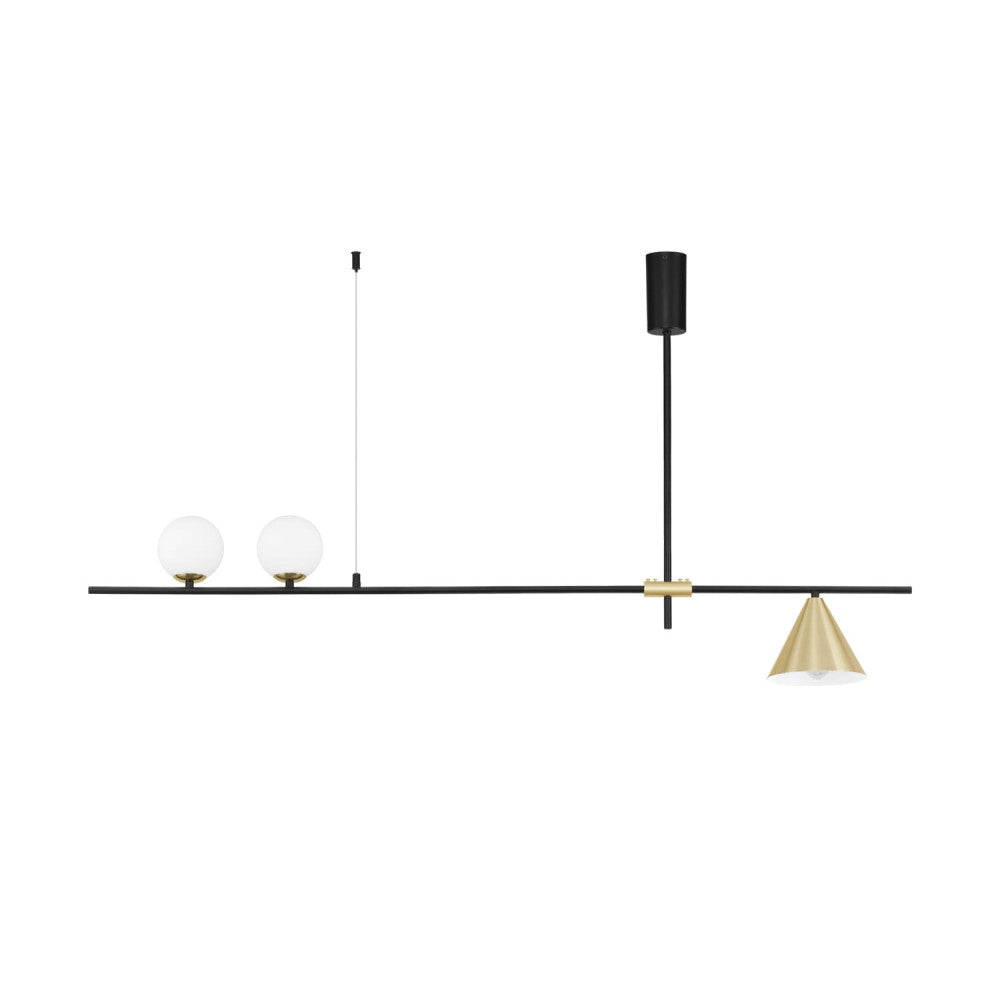 Candeeiro teto Sway dourado e preto