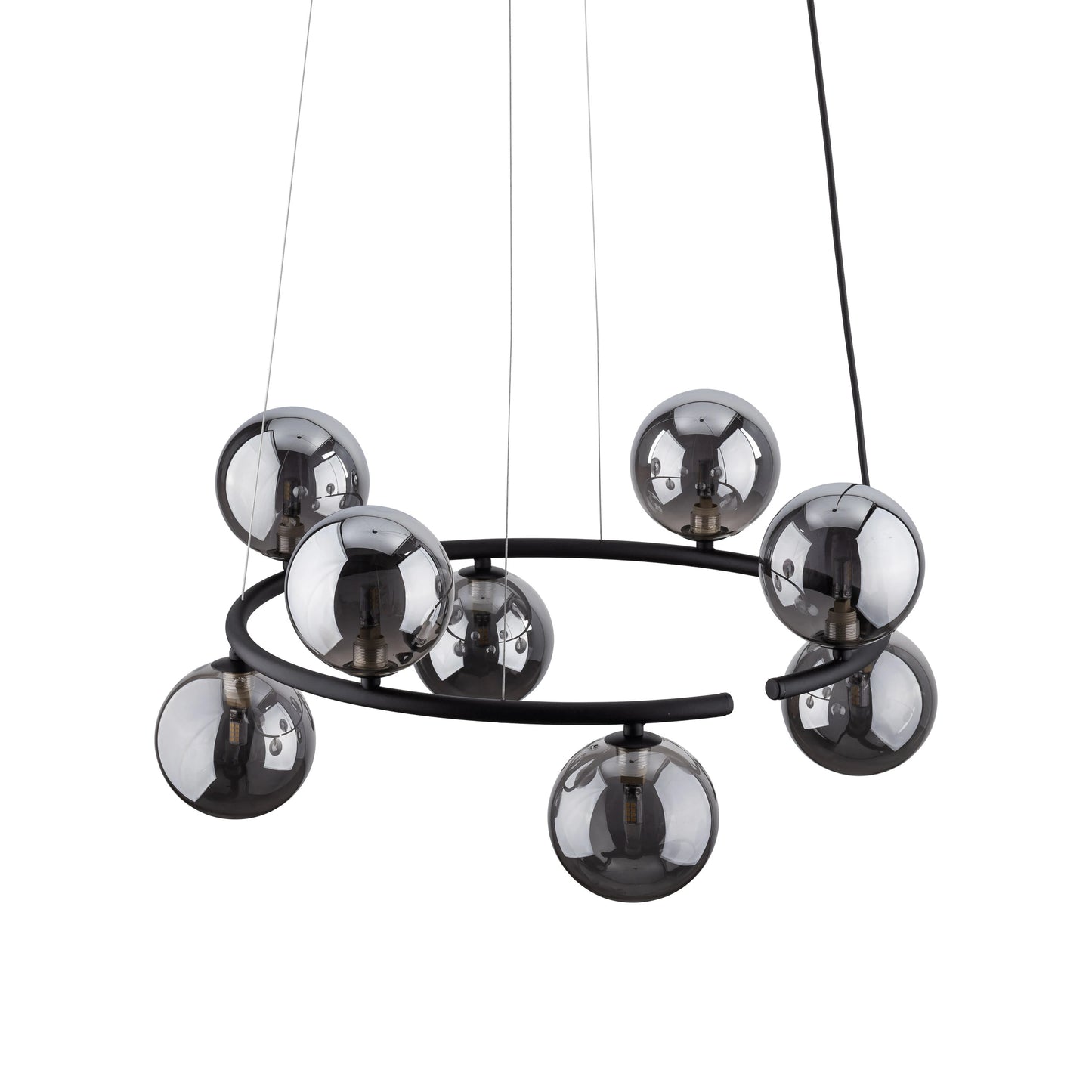Candeeiro de teto Anabelle redondo 8L preto