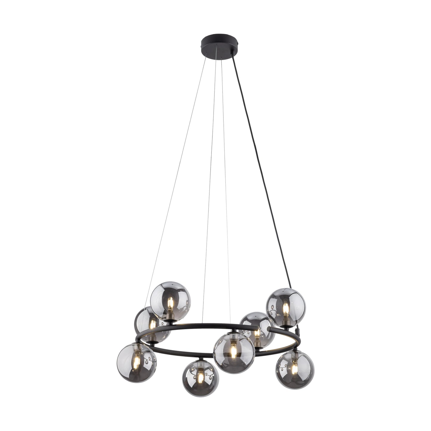 Candeeiro de teto Anabelle redondo 8L preto