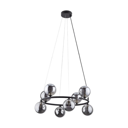Candeeiro de teto Anabelle redondo 8L preto