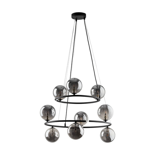 Candeeiro de teto Anabelle redondo 9L preto