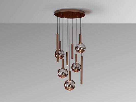 Candeiro teto Sapore 9L Castanho e bronze