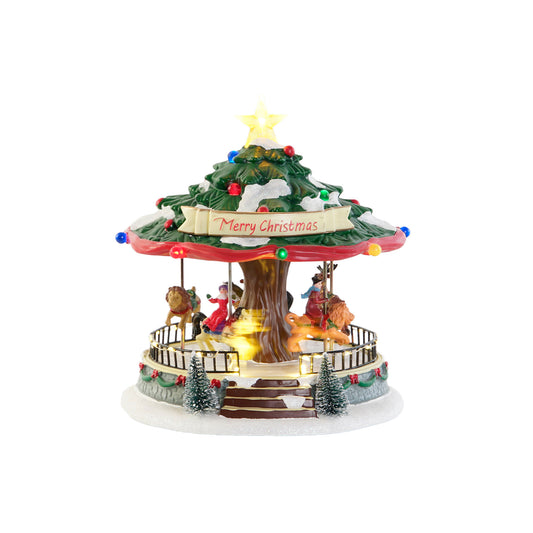 Carrossel de Natal Movimento, Luz e Música 26cm