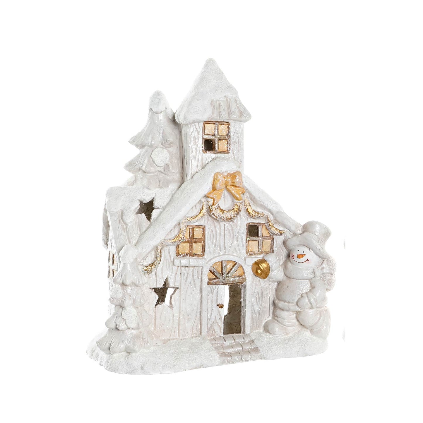 Casa branca Boneco de Neve para vela