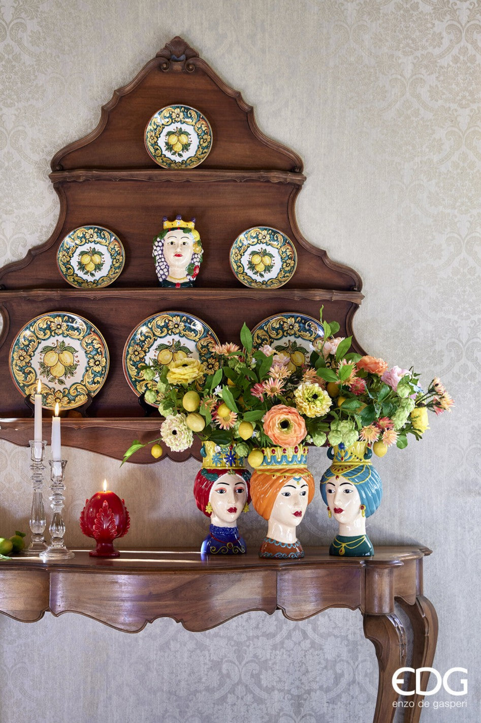 Castiçal de vidro  decorativo 32,7 cm